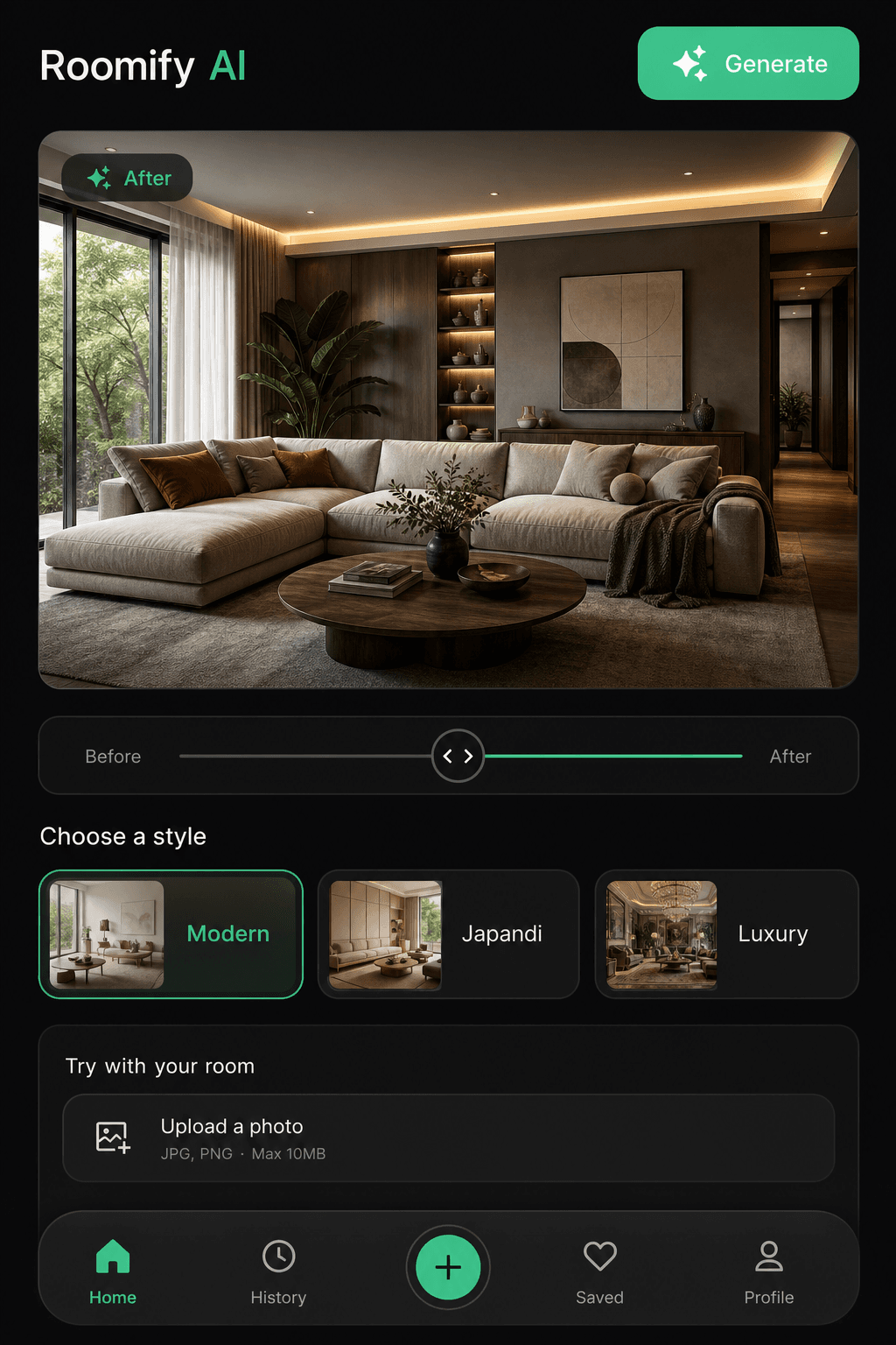Roomify — Redesign a room in seconds
